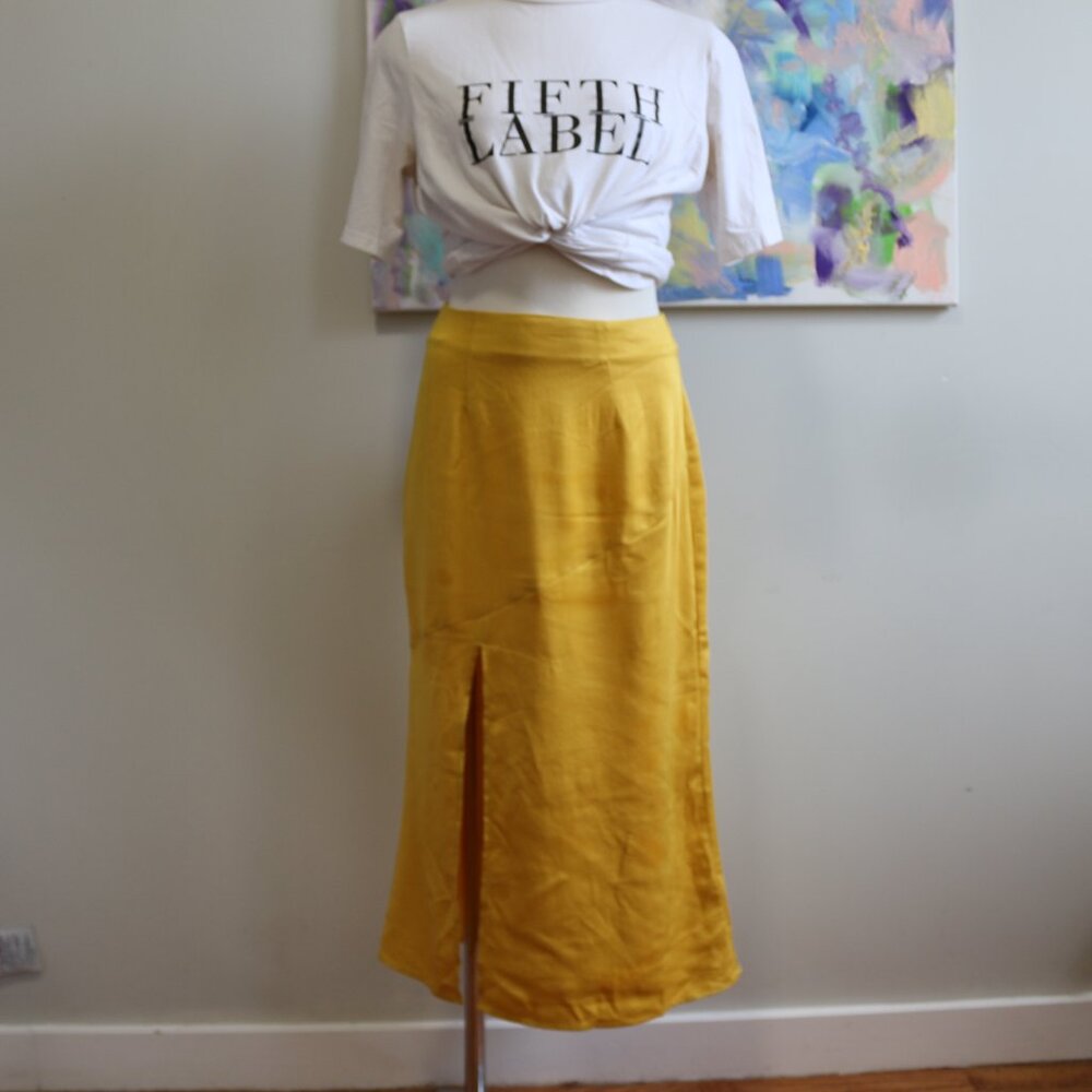 The Fifth Label | The Fifth Side Slit Midi Skirt in Yellow
